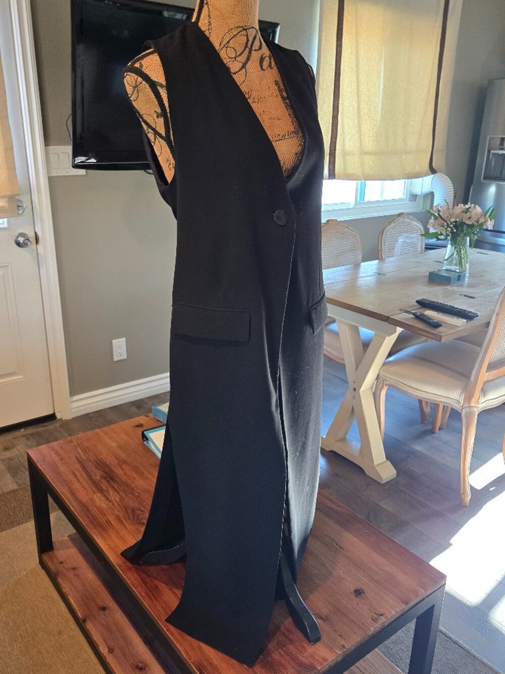 Zara Maxi Length Black Vest